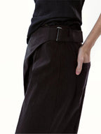Diagonal Placket Curved Tailored Trousers
