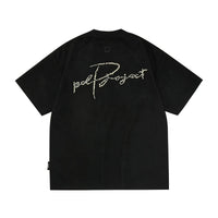 Faux Suede Pearl Embellished T-Shirt