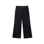 Bias-Cut Raw Denim Flared Jeans