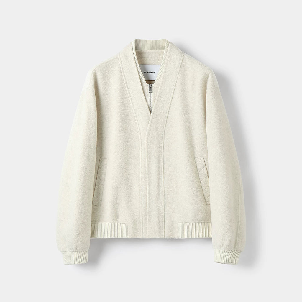 Wool Blend Layered Zip Jacket