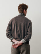 Merino Wool Cotton V-Neck Sweater