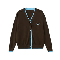 Embroidered Wool Blend V-Neck Cardigan
