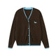 Embroidered Wool Blend V-Neck Cardigan
