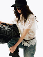 Lace Off-Shoulder Short Sleeve Top