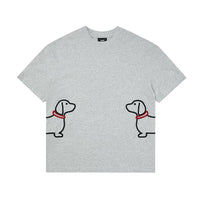 Embroidered Puppy Graphic Cotton T-Shirt
