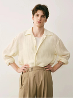 Cotton Ramie Blend Relaxed Shirt