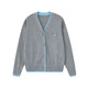 Embroidered Wool Blend V-Neck Cardigan