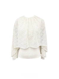 Lace Overlay Cape Blouse