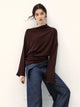 Earth Echo Asymmetric Pleated Knit Top