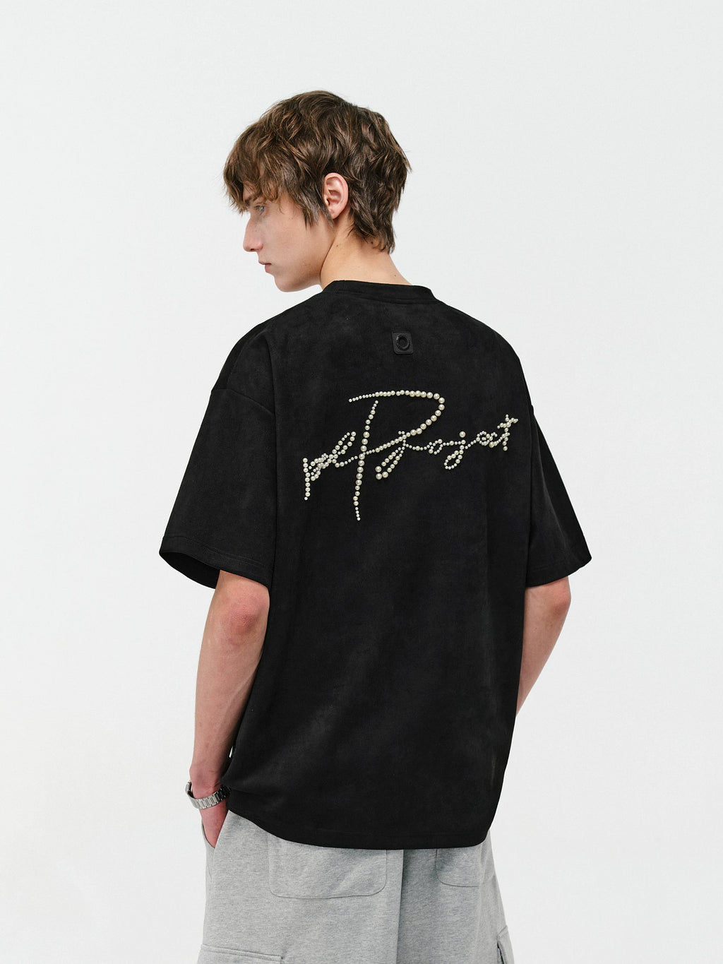 Pearl Embellished Oversized T-Shirt