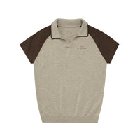 Raglan Knit Polo Shirt