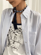 Striped Cotton Oversized Button-Down Shirt