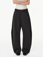 Architectural Wide-Leg Draped Trousers
