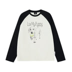 Puppy Graphic Raglan Long-Sleeve Tee