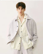 Boxy Single-Breasted Patch Pocket Jacket