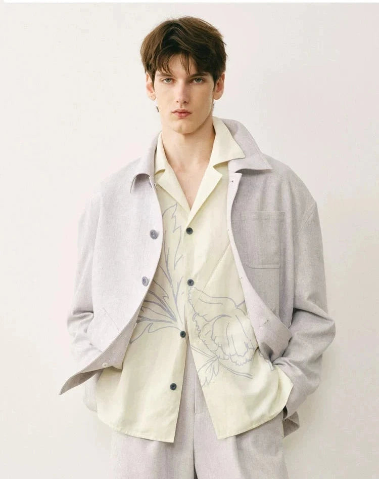 Boxy Single-Breasted Patch Pocket Jacket