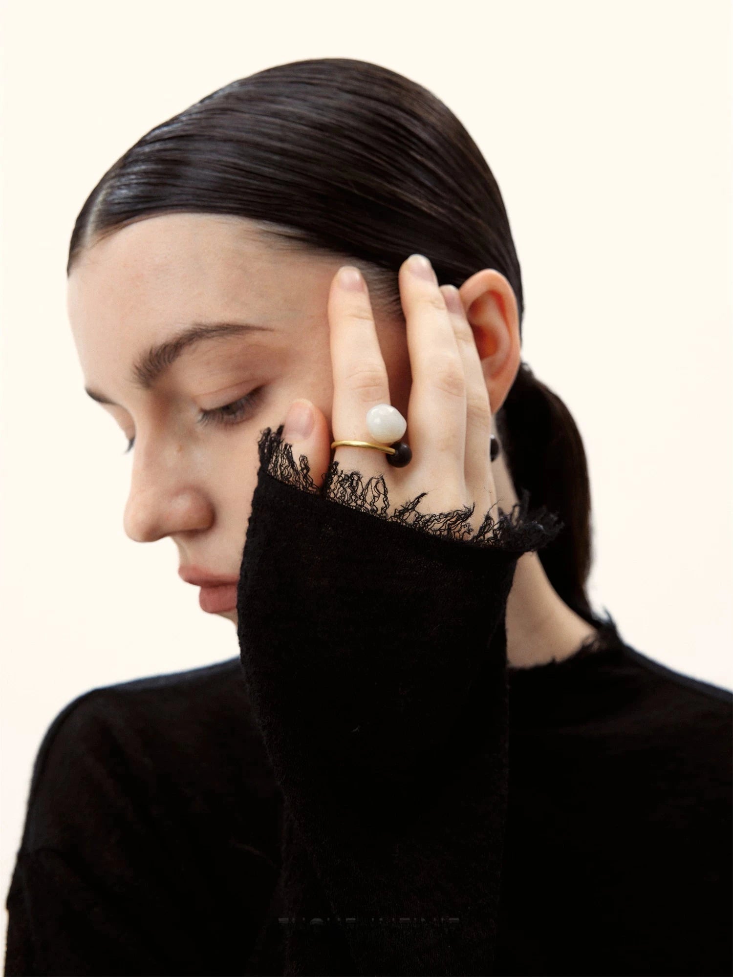 Black Night Textured Knit Turtleneck