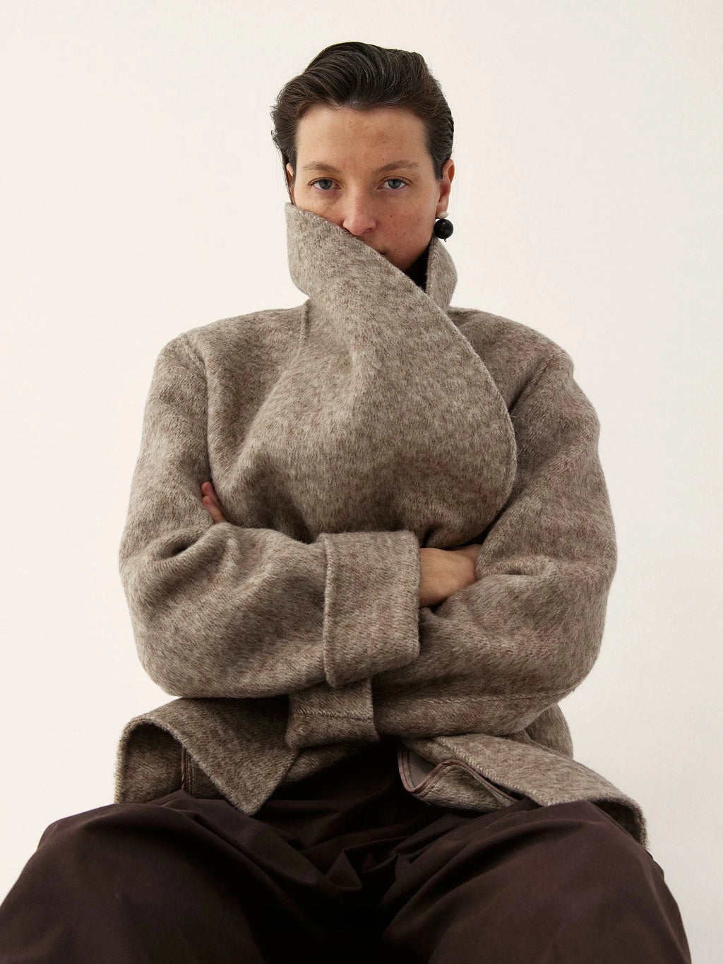 Wool Alpaca Blend Oversized Coat