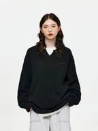 Waffle Knit Layered Long-Sleeve Top