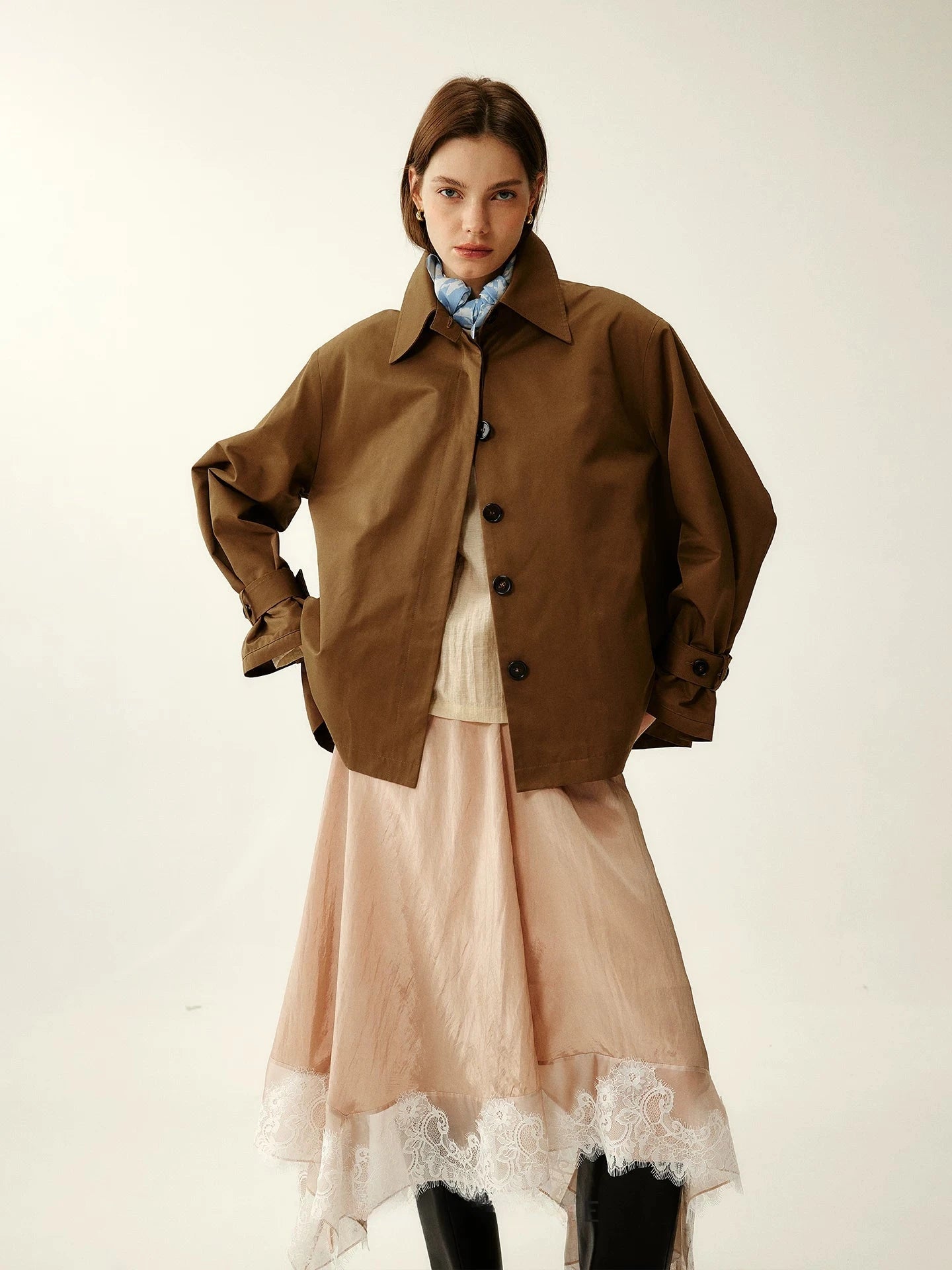Belted Utility Short Trench Coat