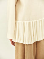 Wool And Silk Pleated Hem Top