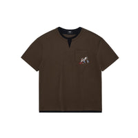 Embroidered V-Neck Layered T-Shirt