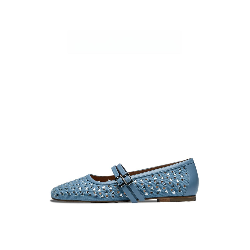 Manon Rhinestone Embellished Denim Flats