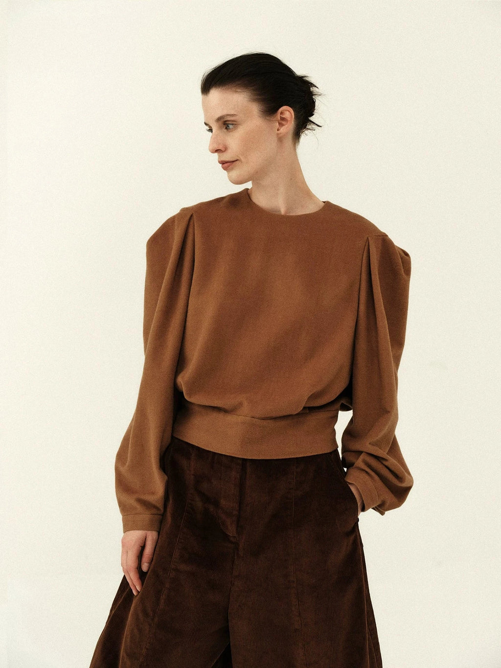 Australian Wool Structured Shoulder Top