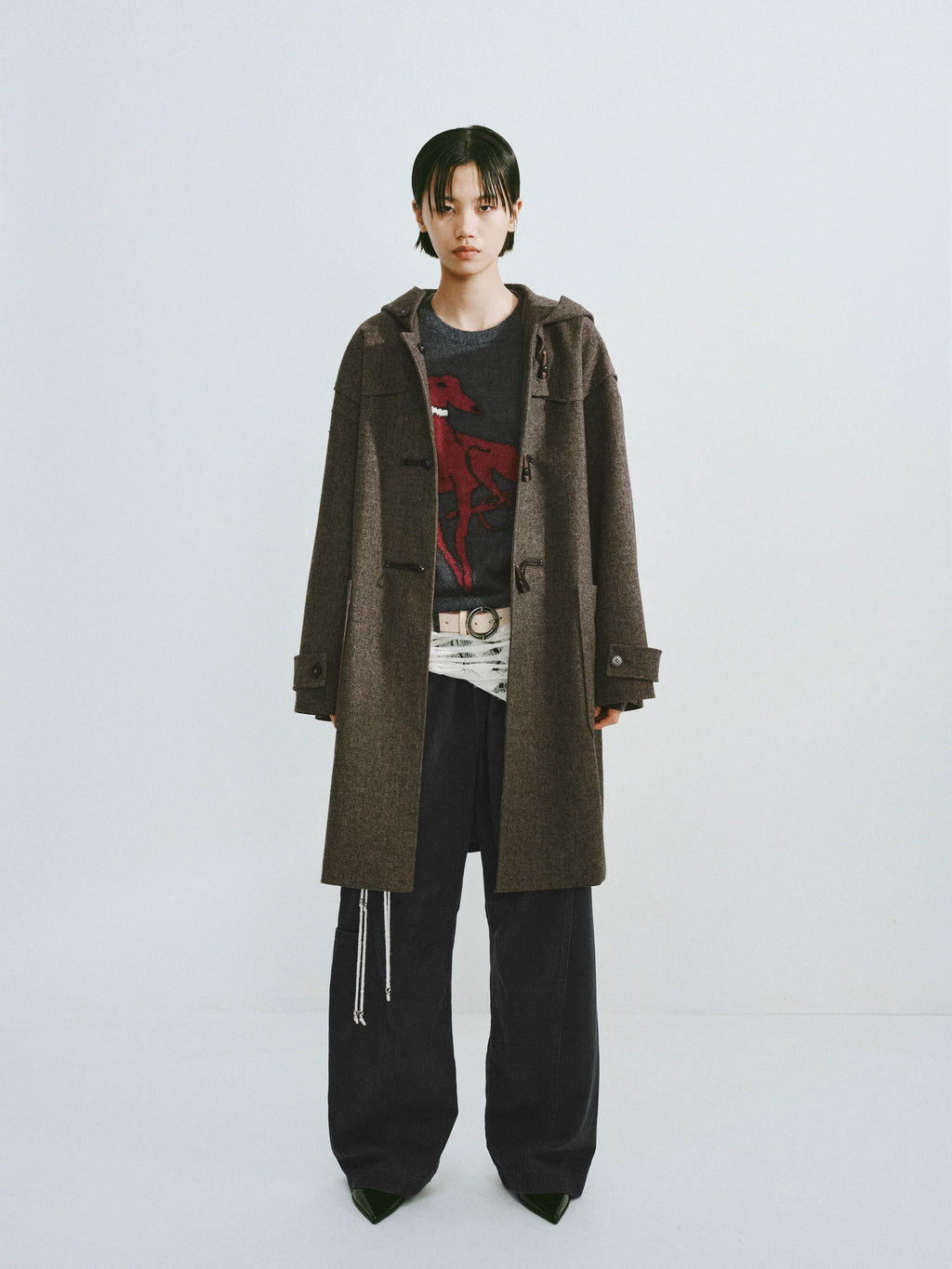 Cropped Wool Button-Down Cardigan