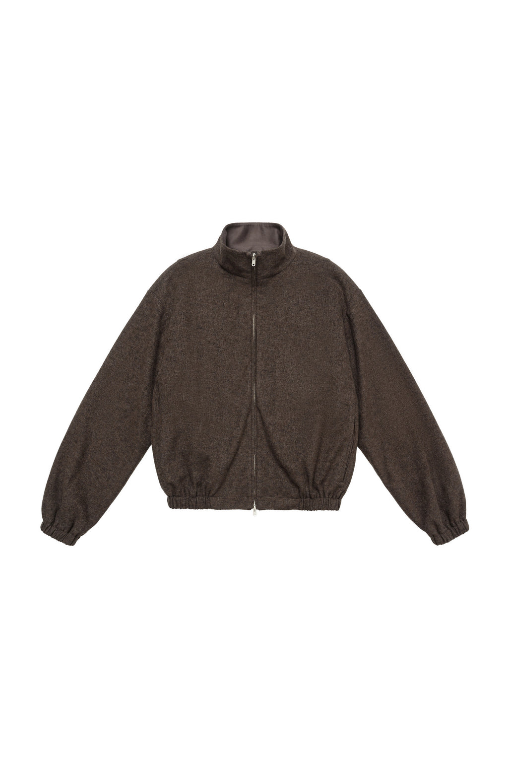 Wool Blend Zip-Up Jacket