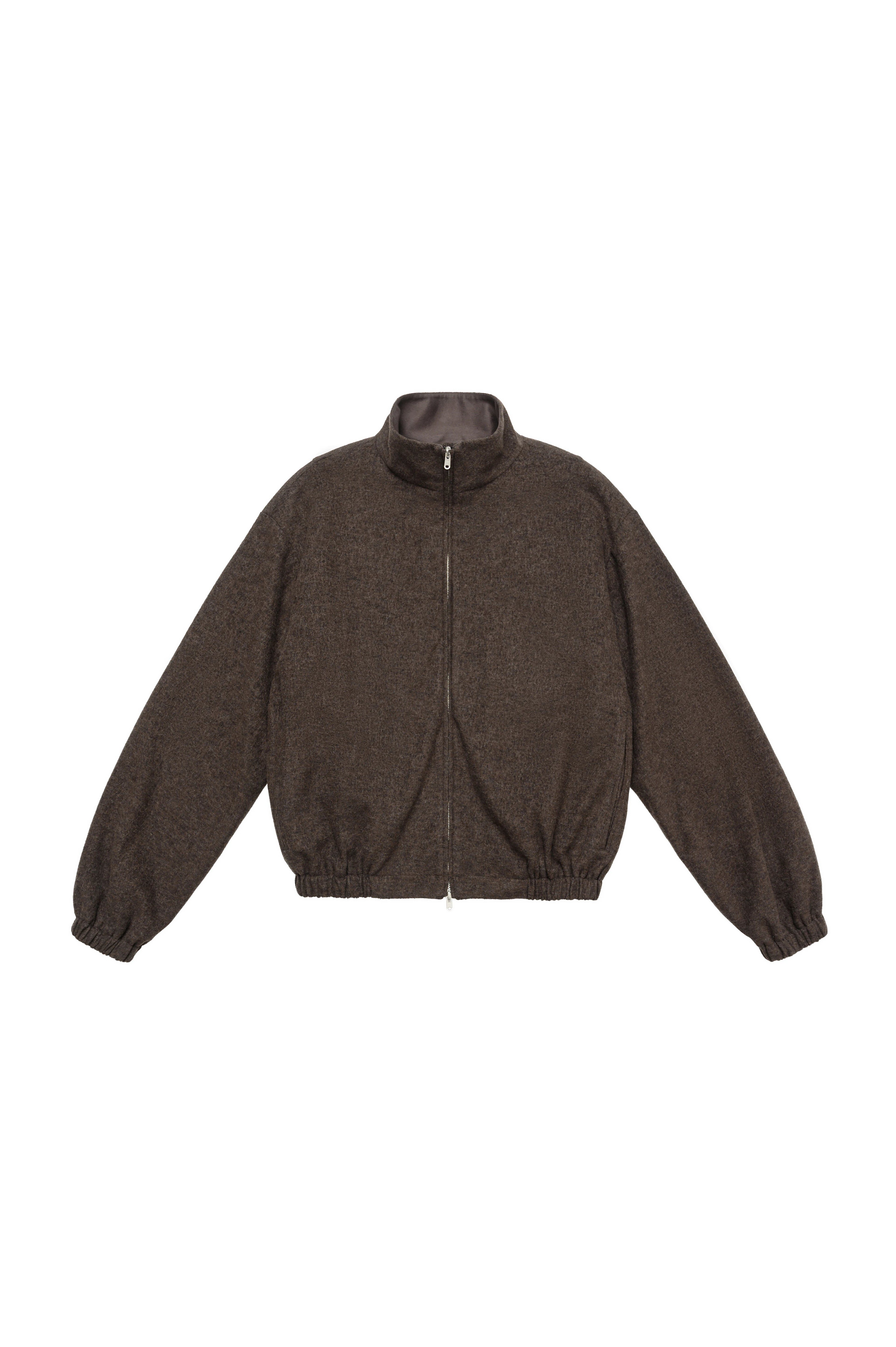 Wool Blend Zip-Up Jacket