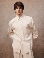 Herringbone Cotton Button-Down Shirt