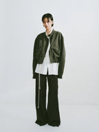Washed Cotton Stand-Collar Bomber Jacket