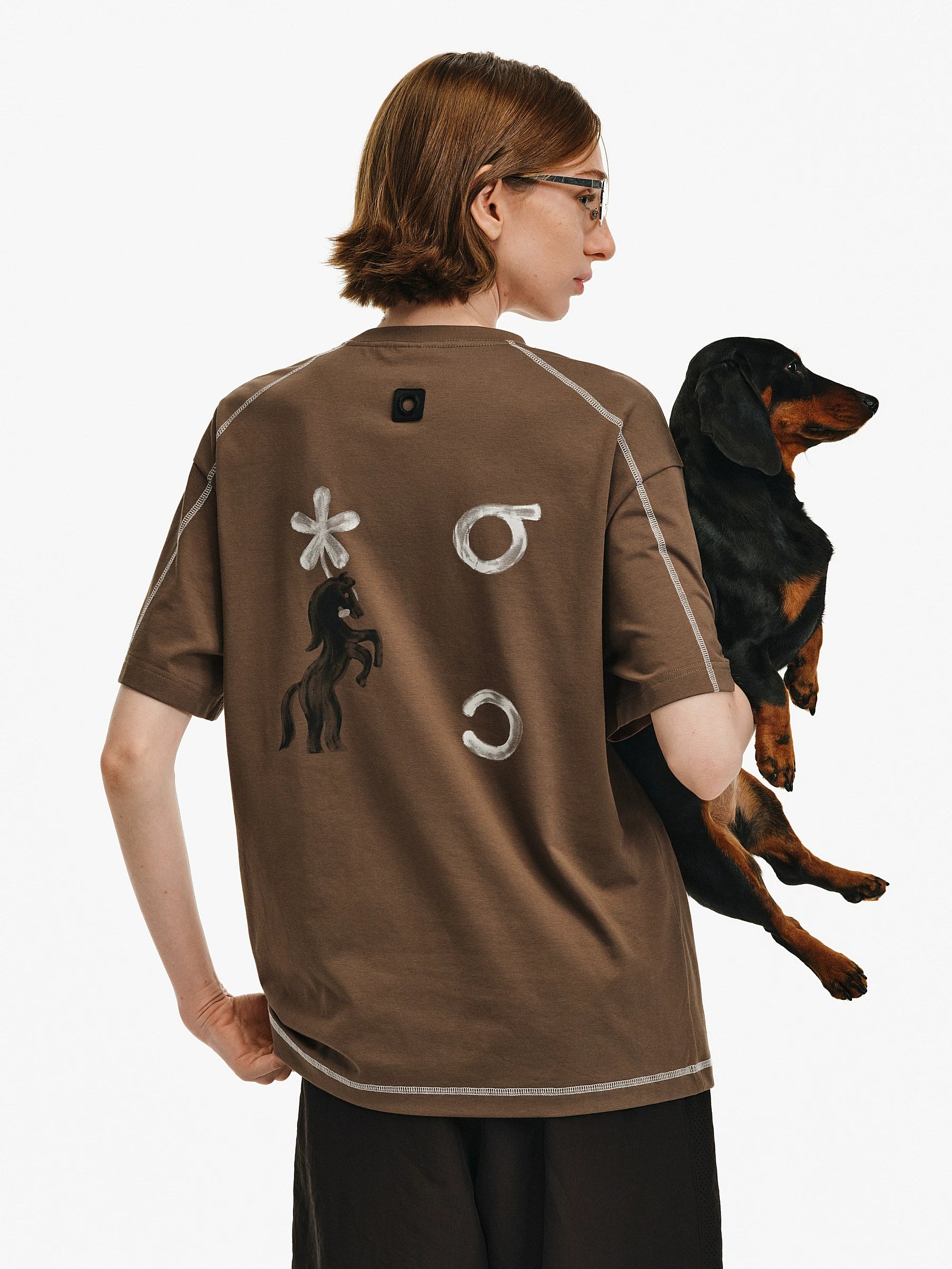 Contrast Stitch Graphic T-Shirt