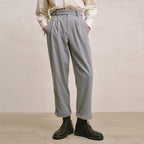 Pleated Corduroy Tapered Trousers