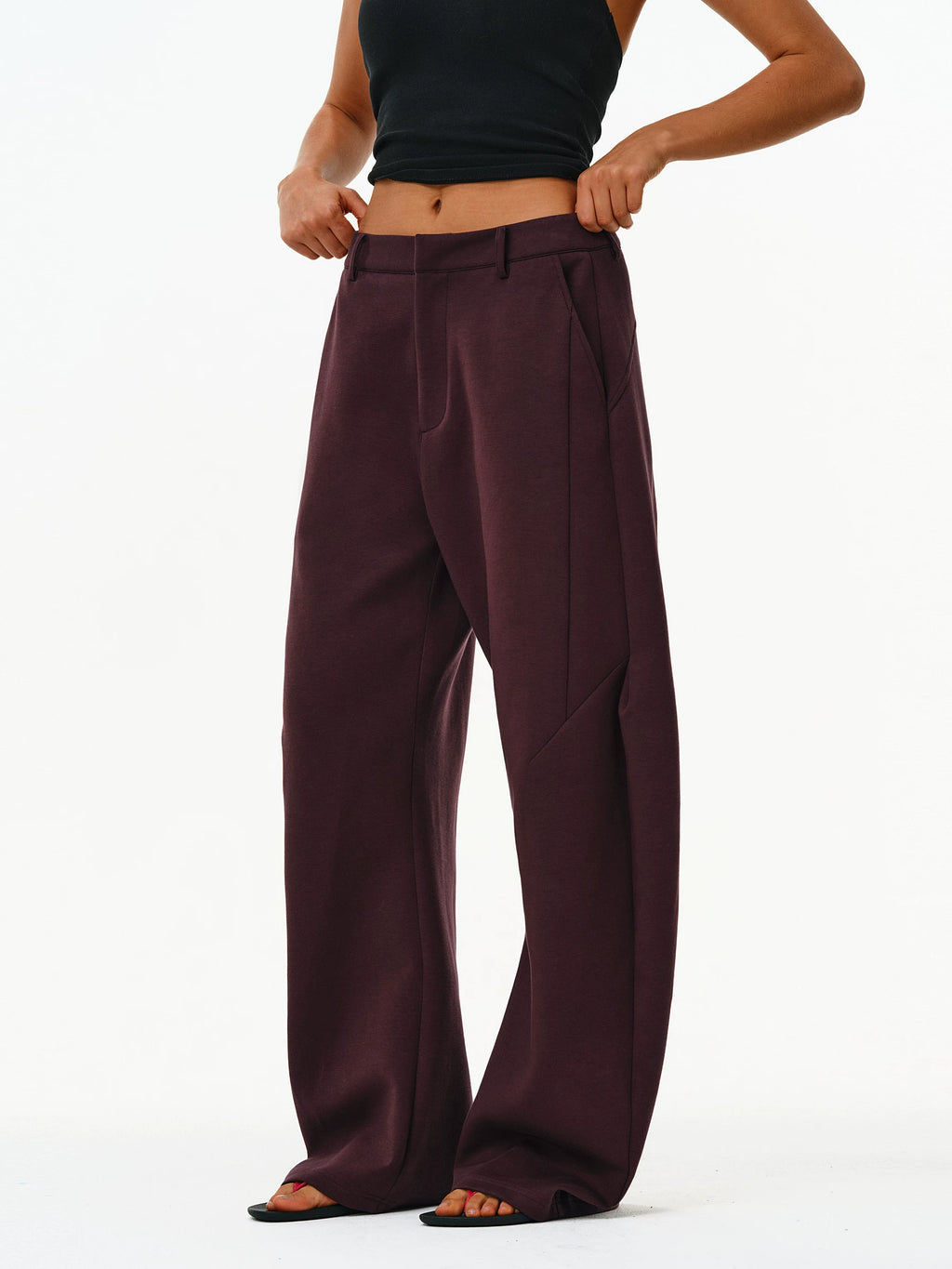 Architectural Wide-Leg Draped Trousers