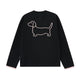 Embroidered Dachshund Graphic Long-Sleeve Tee