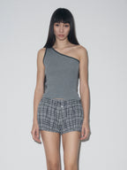 Asymmetrical Ribbed Knit Tank