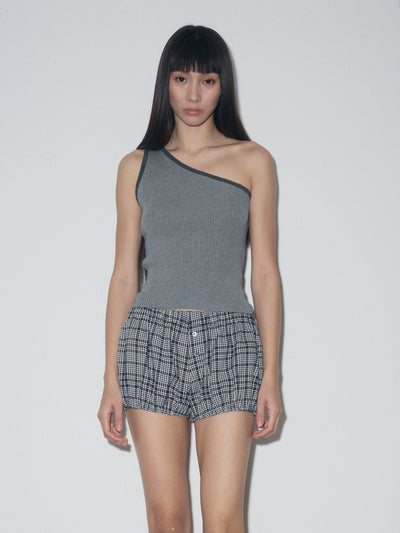 Asymmetrical Ribbed Knit Tank