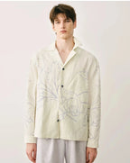 Silk Linen Floral Print Cuban Shirt