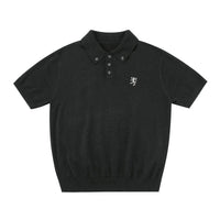 Embroidered Knit Polo Shirt