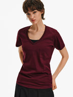 Linen Blend V-Neck Pocket T-Shirt