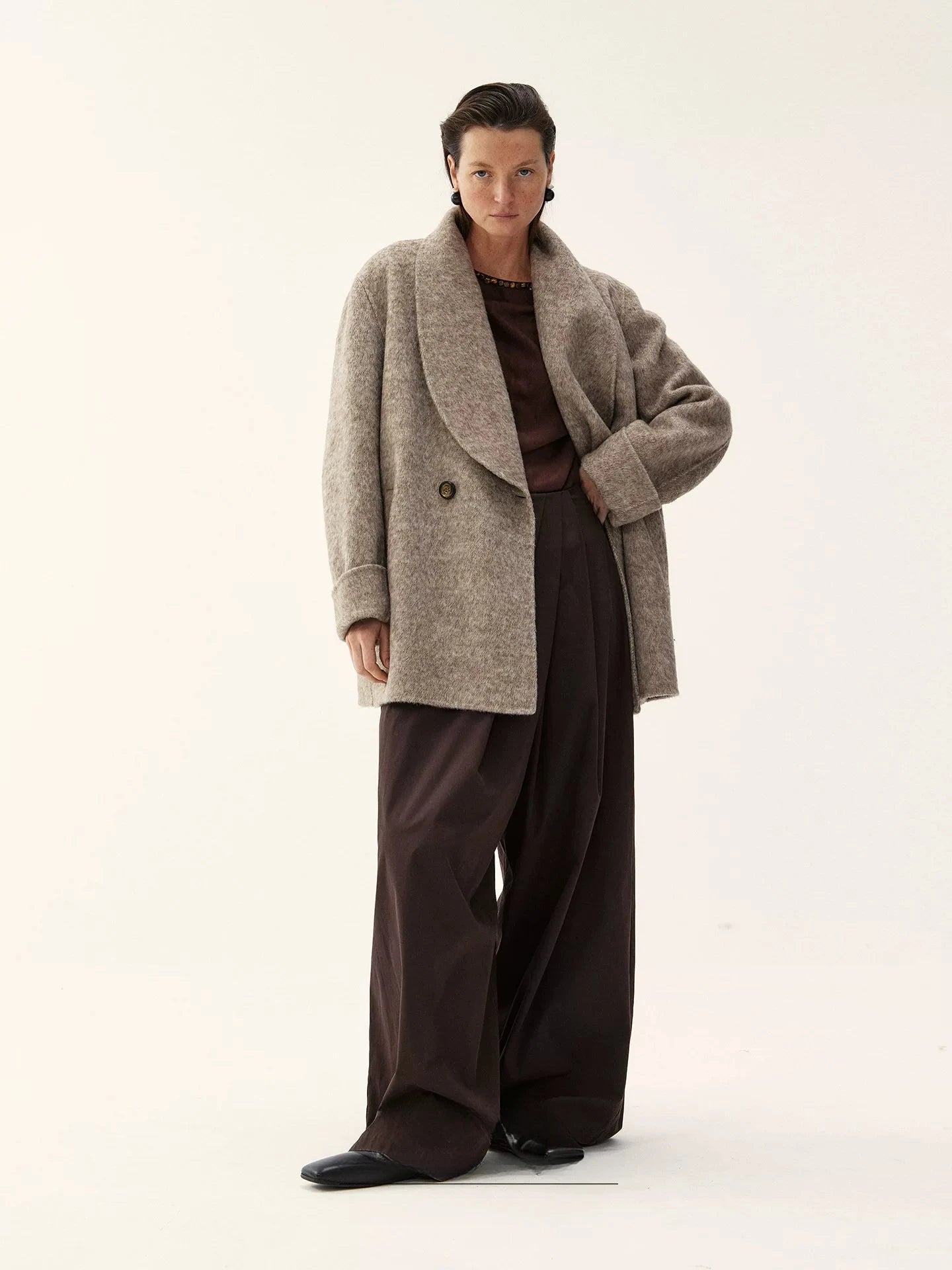 Wool Alpaca Blend Oversized Coat