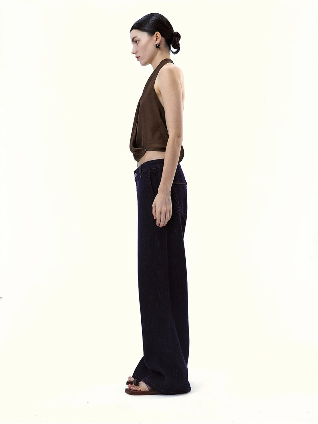 High-Waisted Wide-Leg Denim Jeans