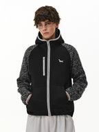 Embroidered Puppy Raglan Fleece Jacket