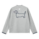 Embroidered Dachshund Graphic Long-Sleeve Tee