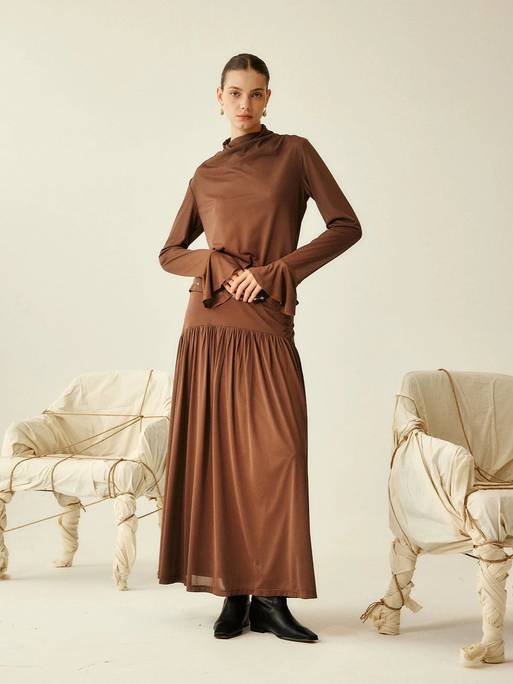 Pleated Venus Maxi Dress