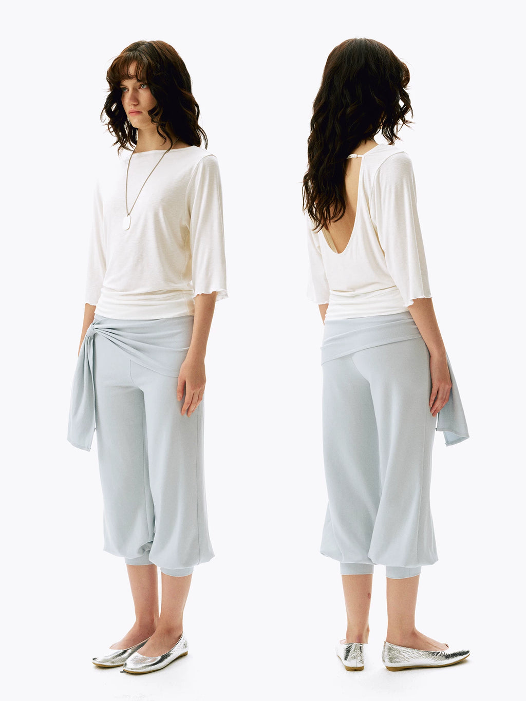 Three-Quarter Sleeve Boat Neck Tee