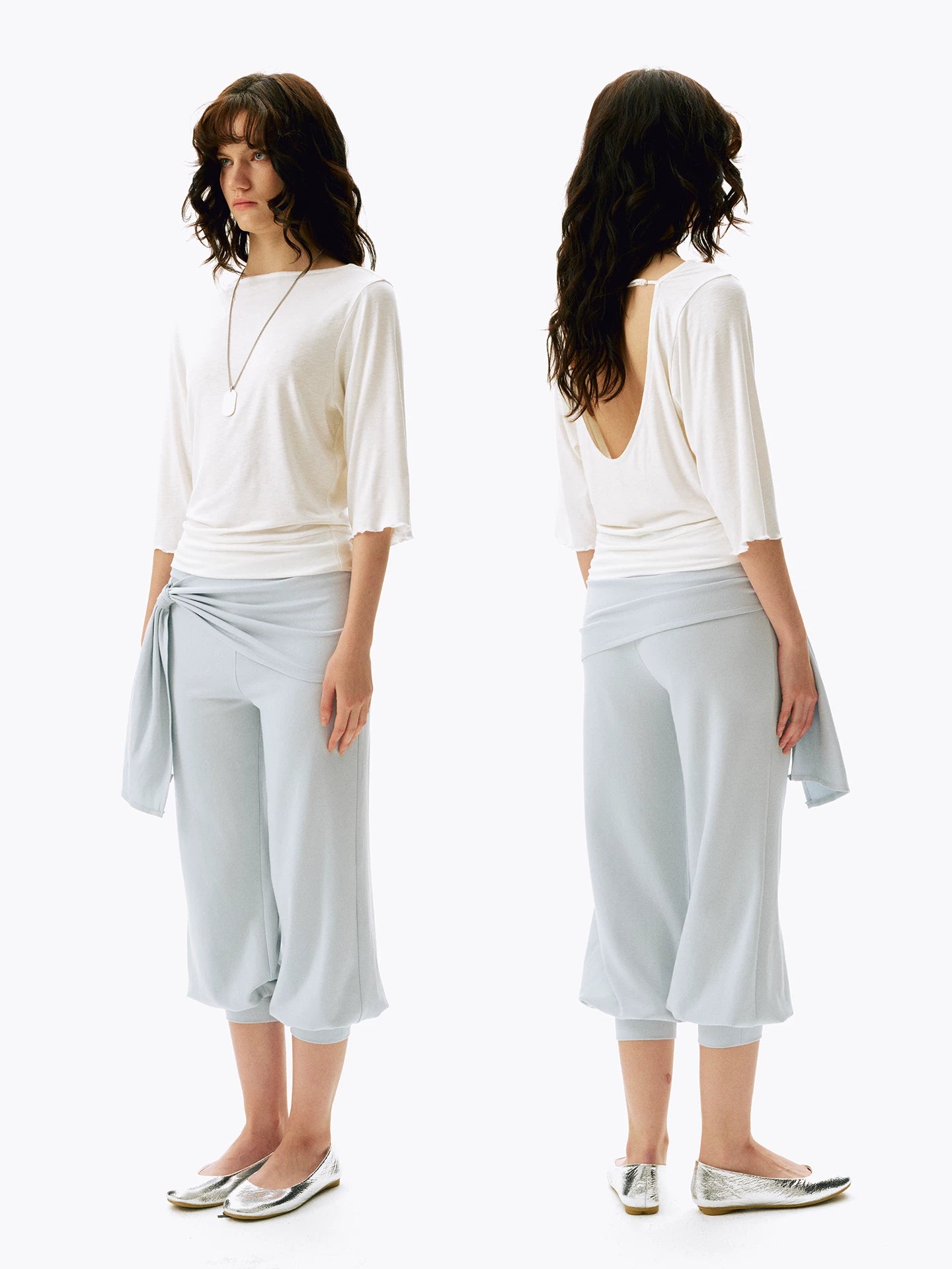 Three-Quarter Sleeve Boat Neck Tee