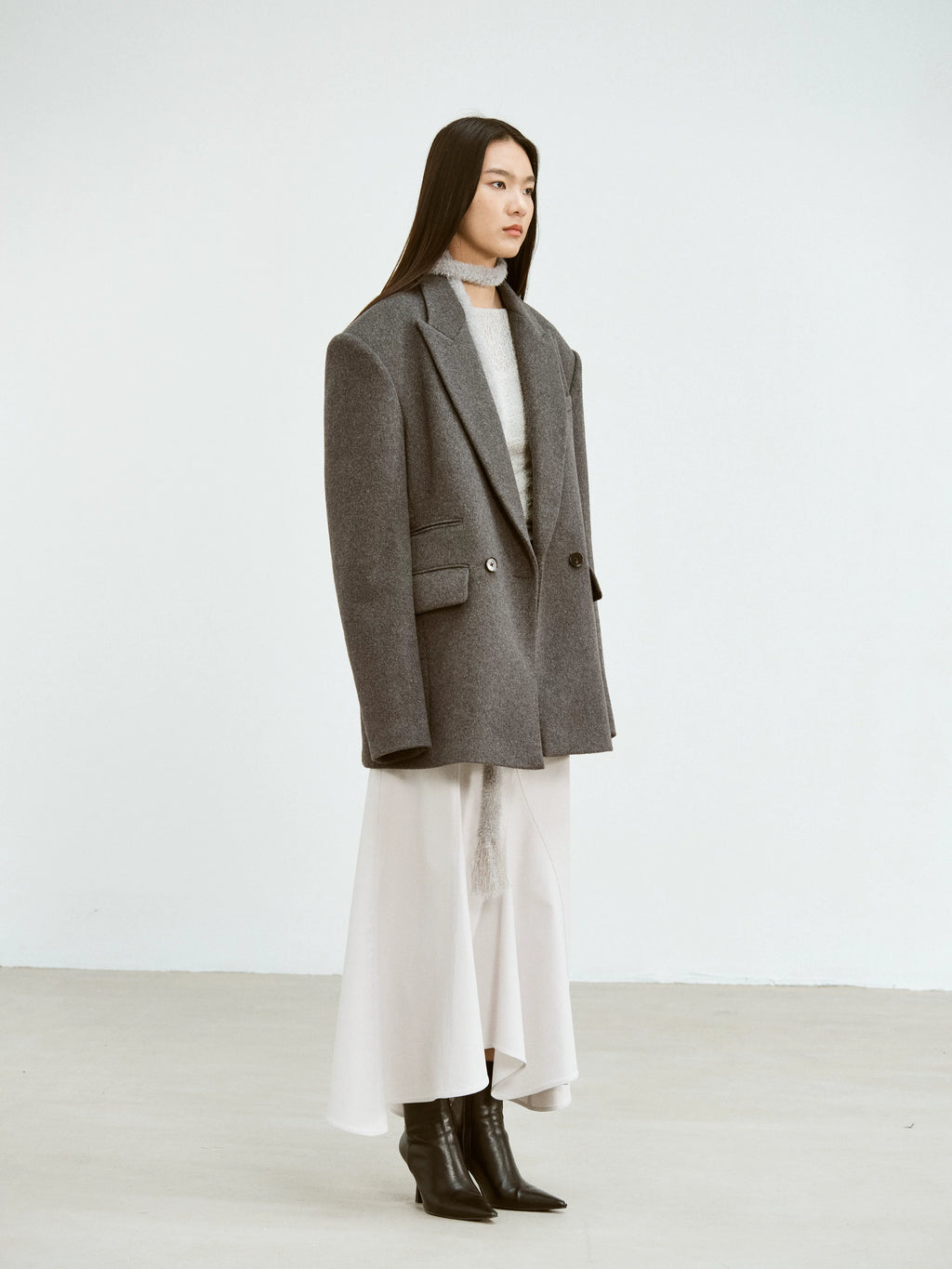 Oversized Wool Blend Tailored Blazer